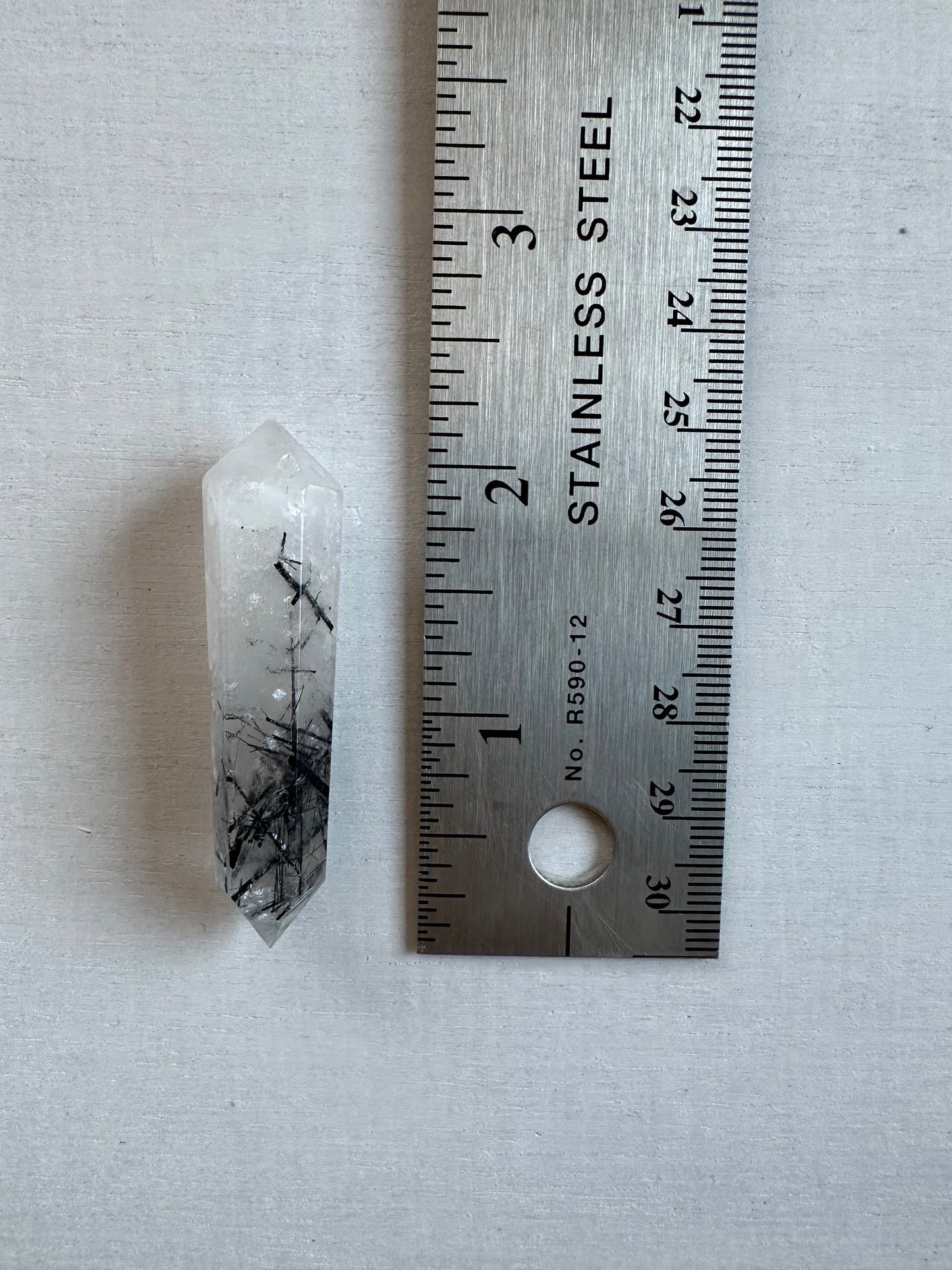 Black Rutile Point Necklace | Crystal Gemstone Tower Pendant | Double Terminated Crystal | Rutile Quartz Jewelry