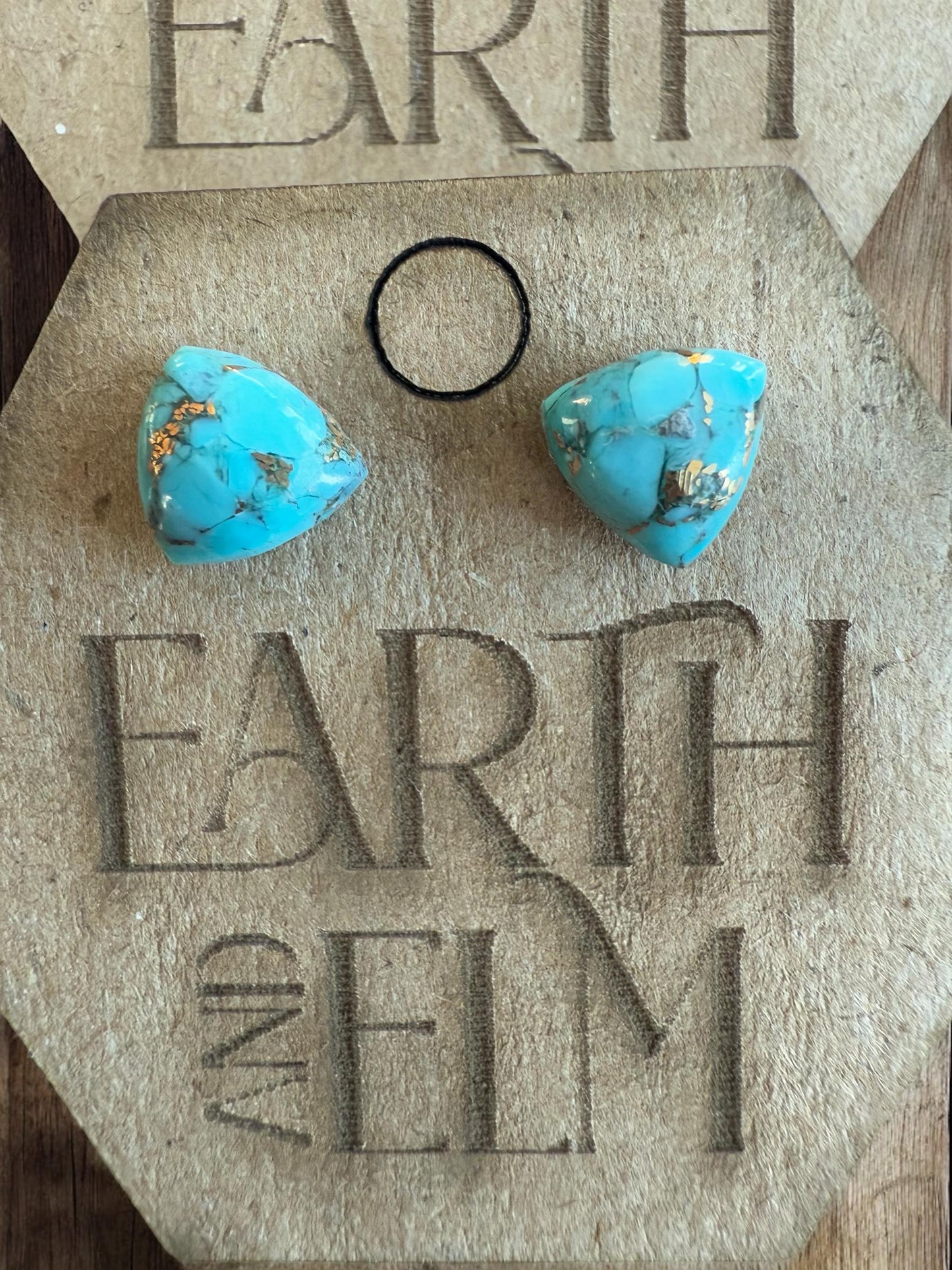 Turquoise Trillion Gemstone Stud Earrings | Triangle Shape | Gemstone Studs | Stud Earrings | Blue Copper Turquoise