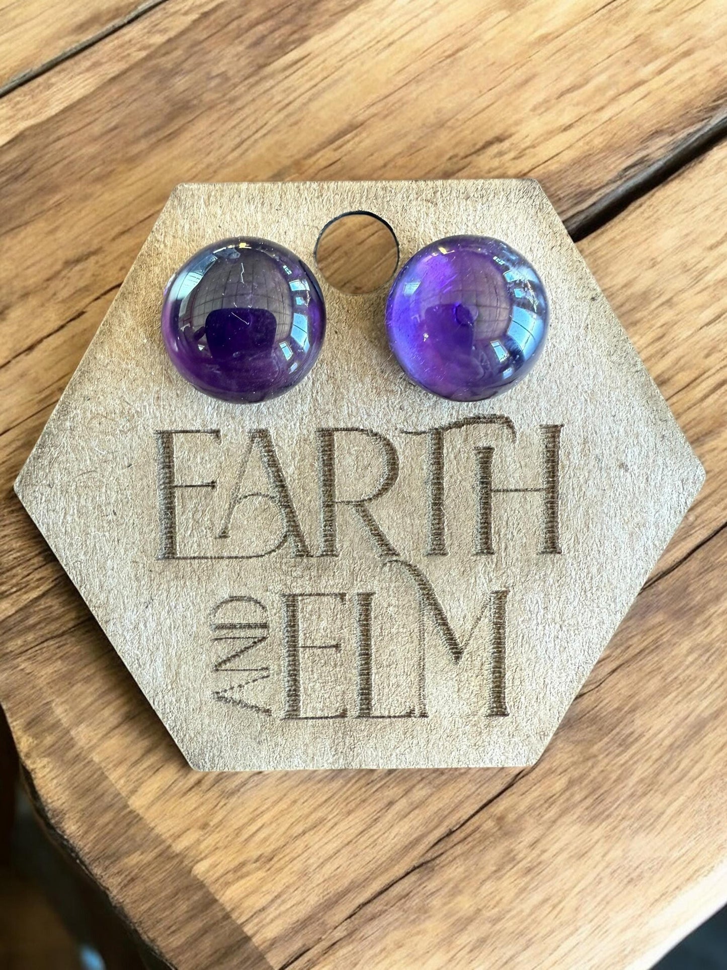 Amethyst Round Gemstone Studs