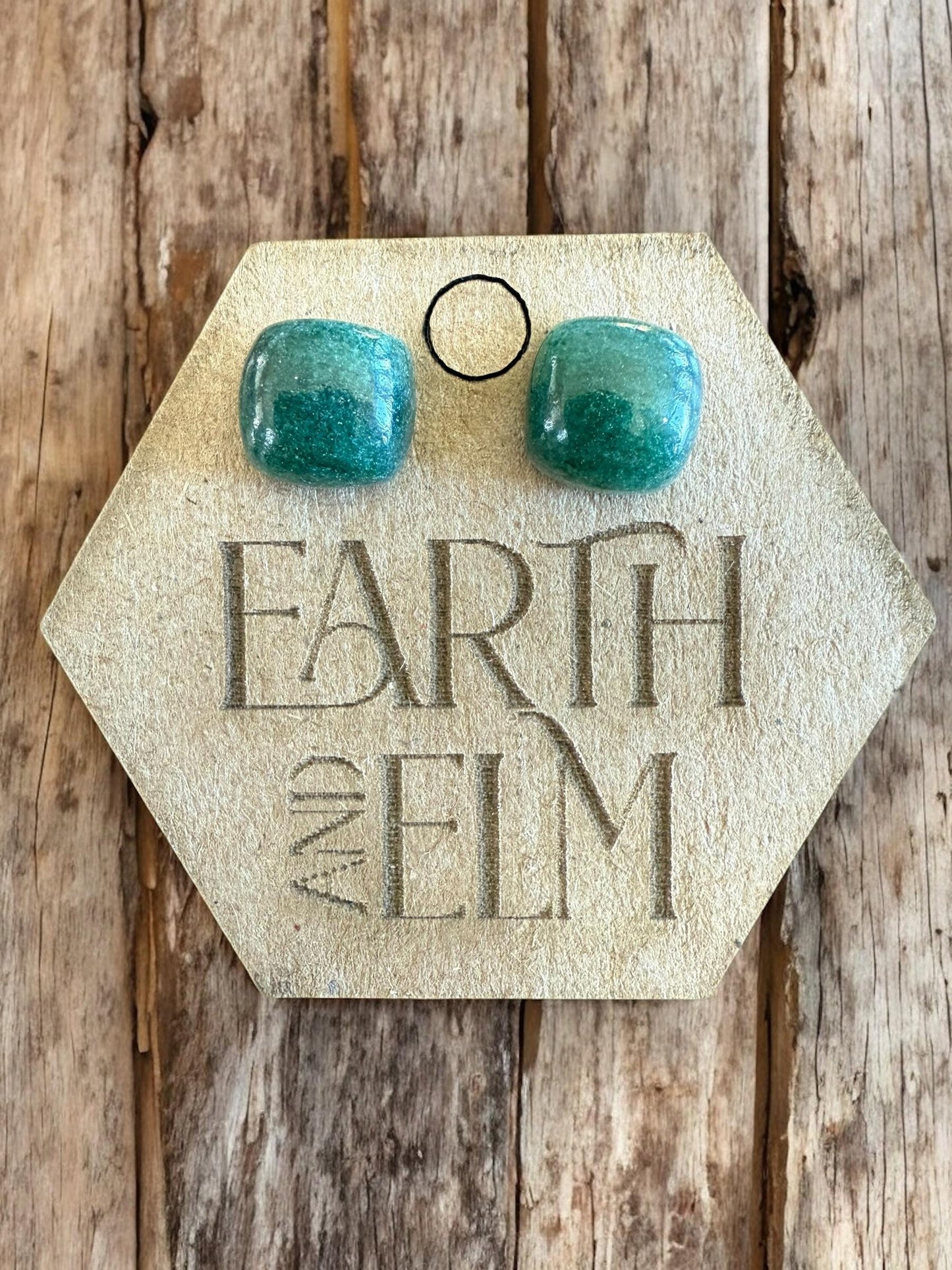 Green Aventurine Cushion Studs