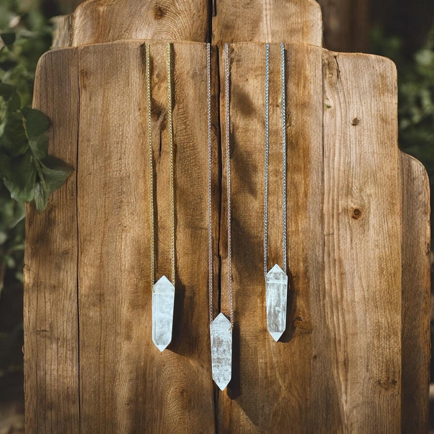 Quartz Point Necklace | Crystal Gemstone Tower Pendant | Double Terminated Crystal | Clear Quartz Jewelry