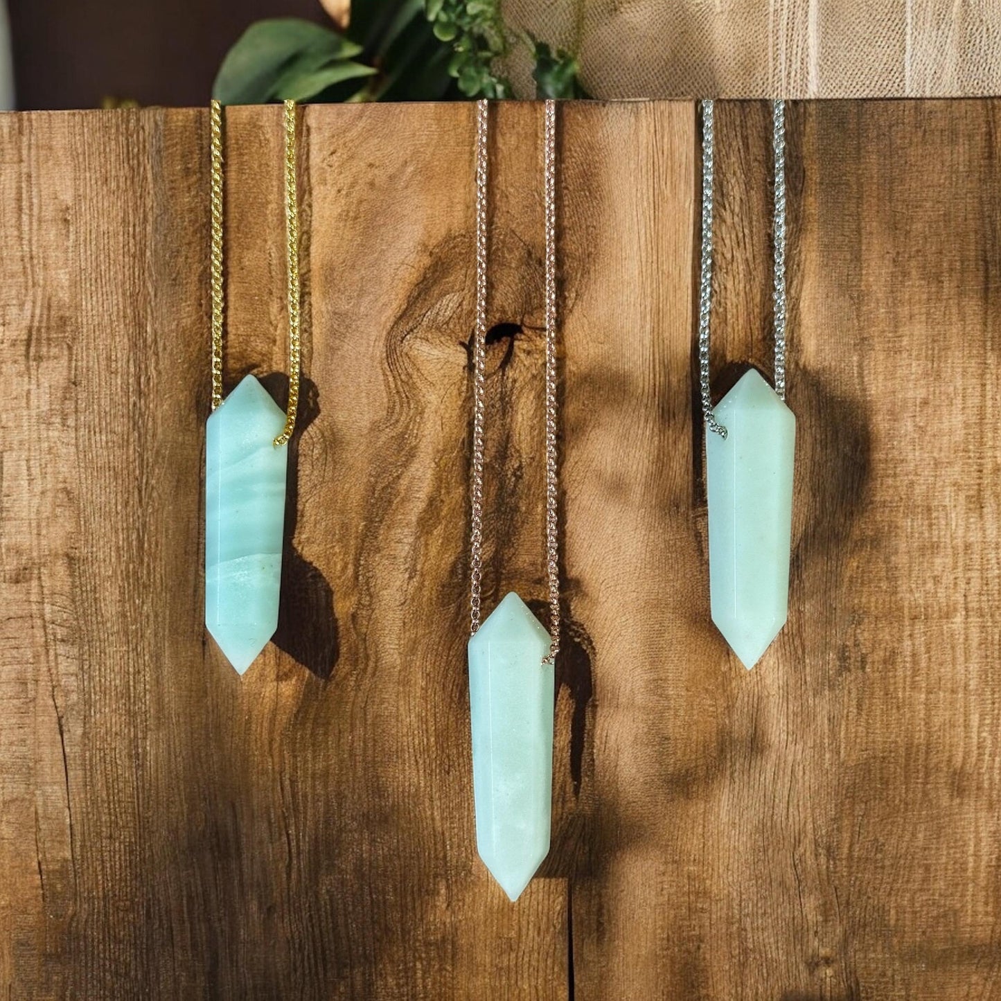 Amazonite Point Necklace | Crystal Gemstone Tower Pendant | Double Terminated Crystal | Amazonite Jewelry