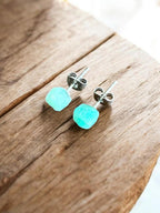 Raw Amazonite Stud Earrings | Gemstone Studs | Natural Stone Jewelry