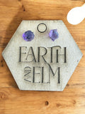 Raw Amethyst Stud Earrings | Gemstone Studs | Natural Stone Jewelry