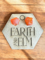 Raw Carnelian Stud Earrings | Gemstone Studs | Natural Stone Jewelry