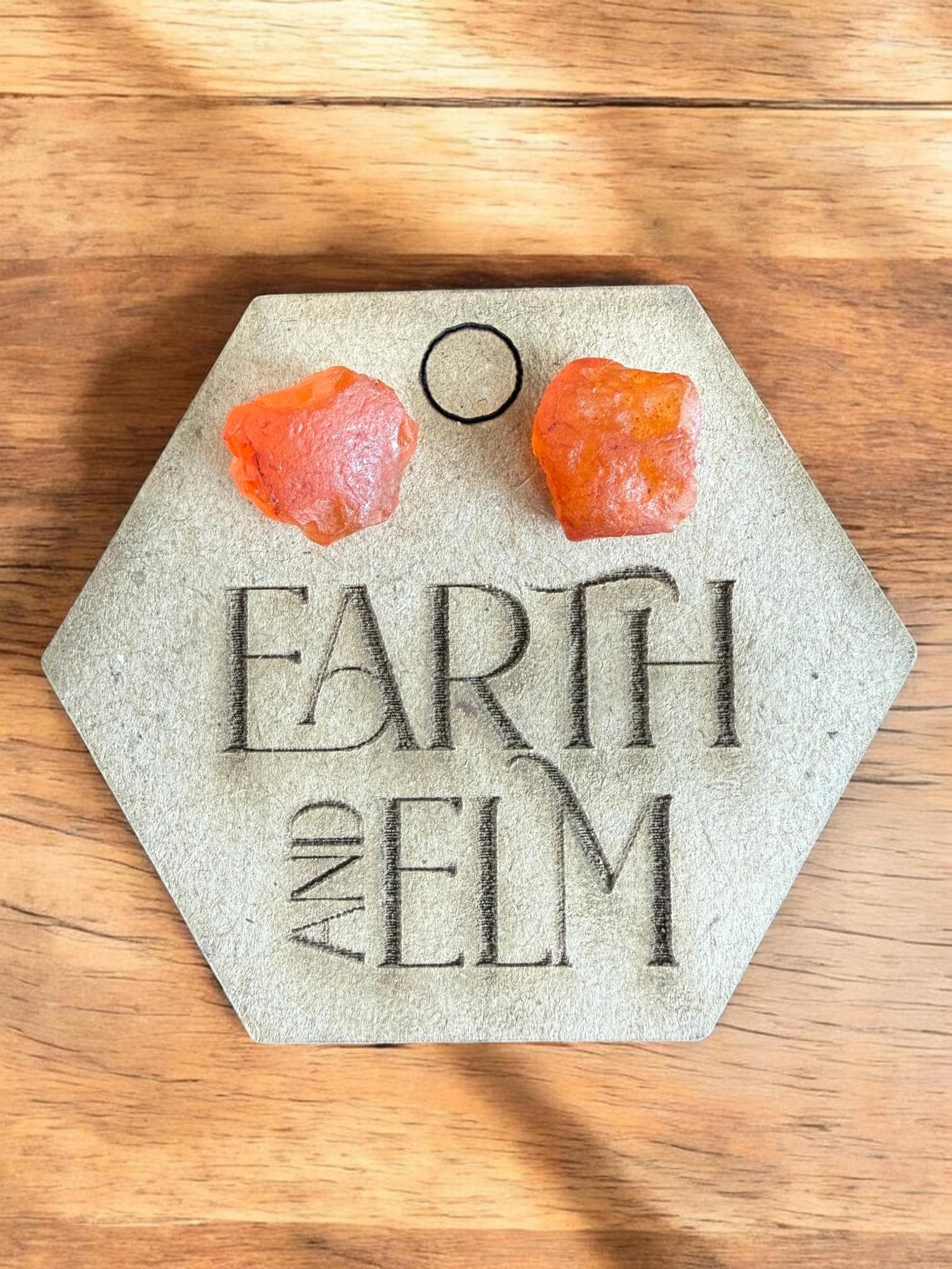 Raw Carnelian Stud Earrings | Gemstone Studs | Natural Stone Jewelry