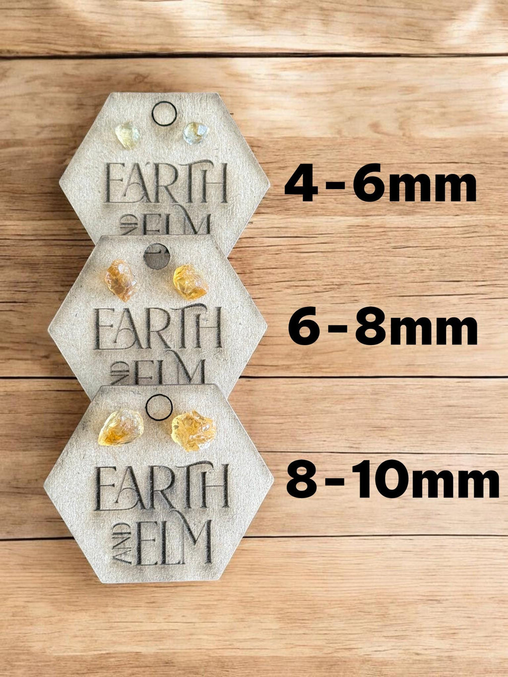 Raw Citrine Stud Earrings | Gemstone Studs | Natural Stone Jewelry