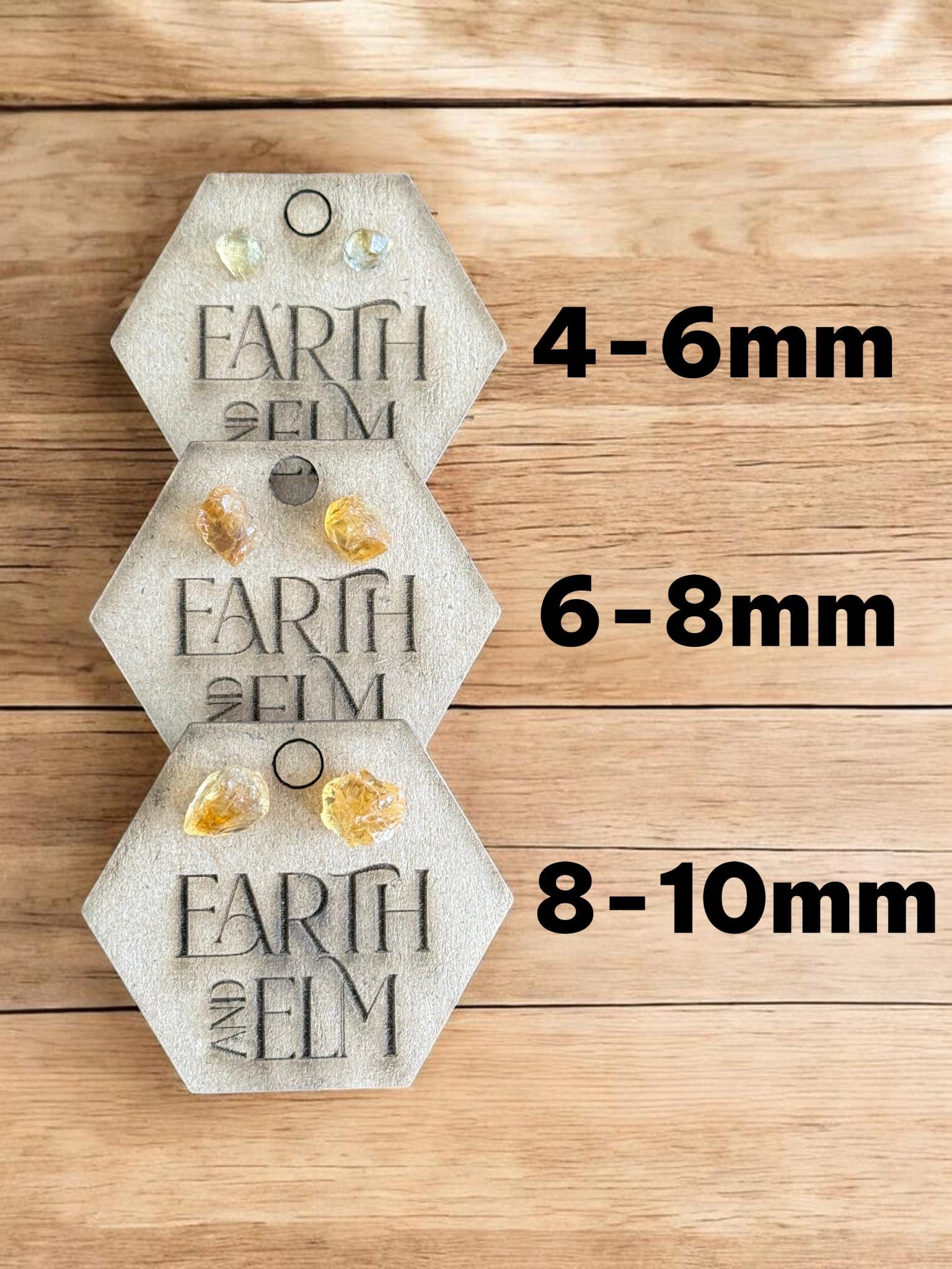Raw Citrine Stud Earrings | Gemstone Studs | Natural Stone Jewelry
