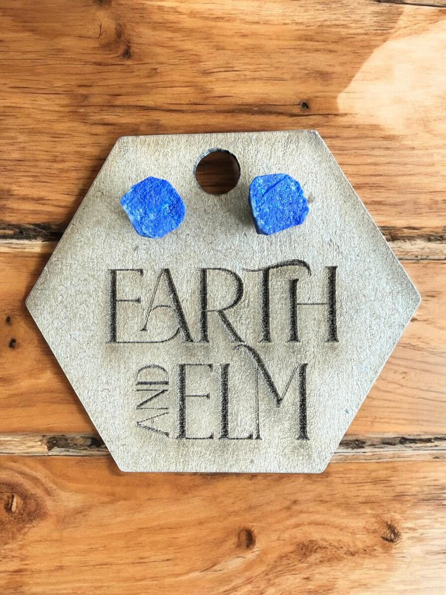 Raw Lapis Lazuli Stud Earrings | Gemstone Studs | Natural Stone Jewelry