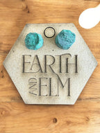 Raw Malachite Stud Earrings | Gemstone Studs | Natural Stone Jewelry