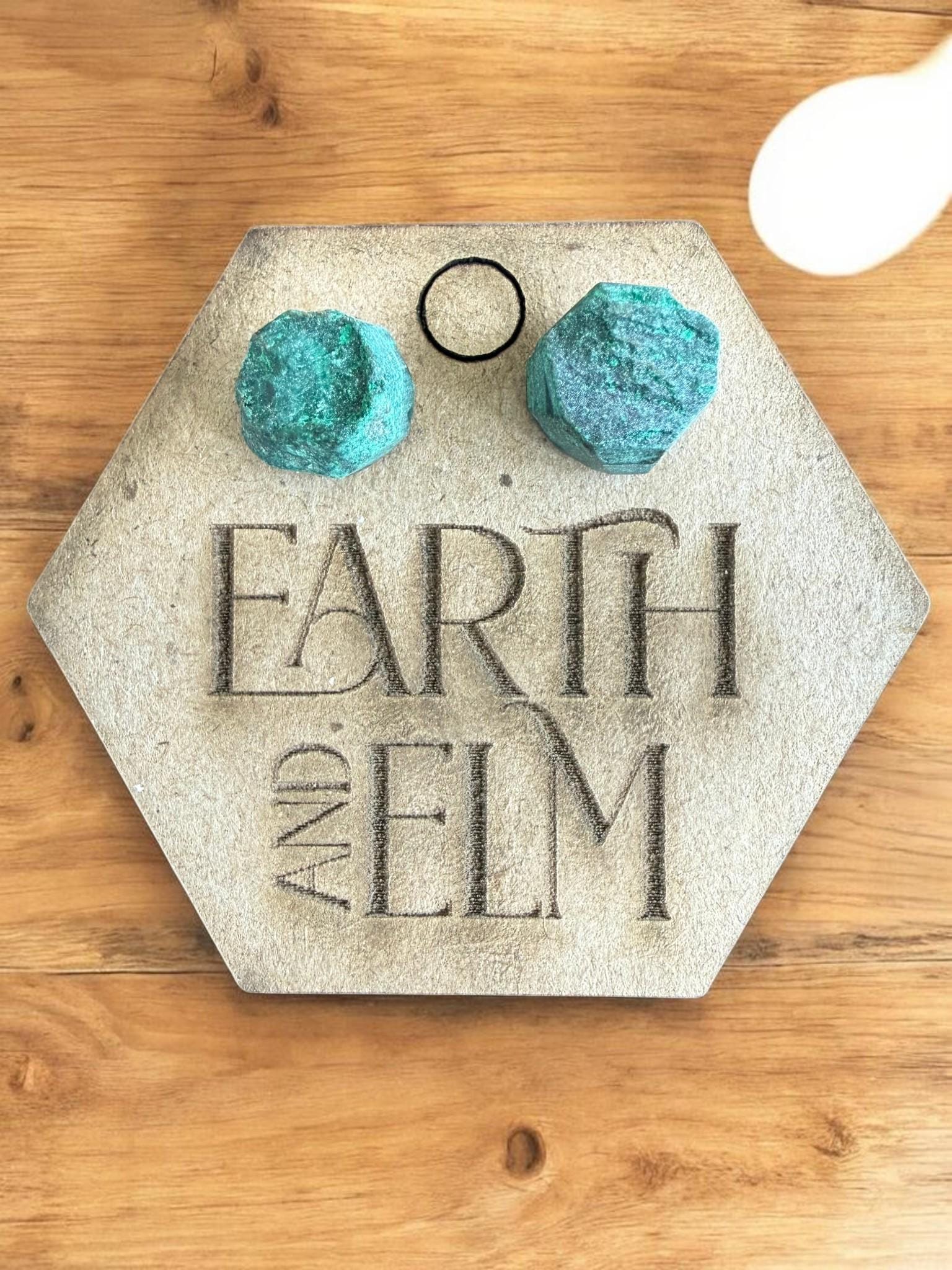Raw Malachite Stud Earrings | Gemstone Studs | Natural Stone Jewelry