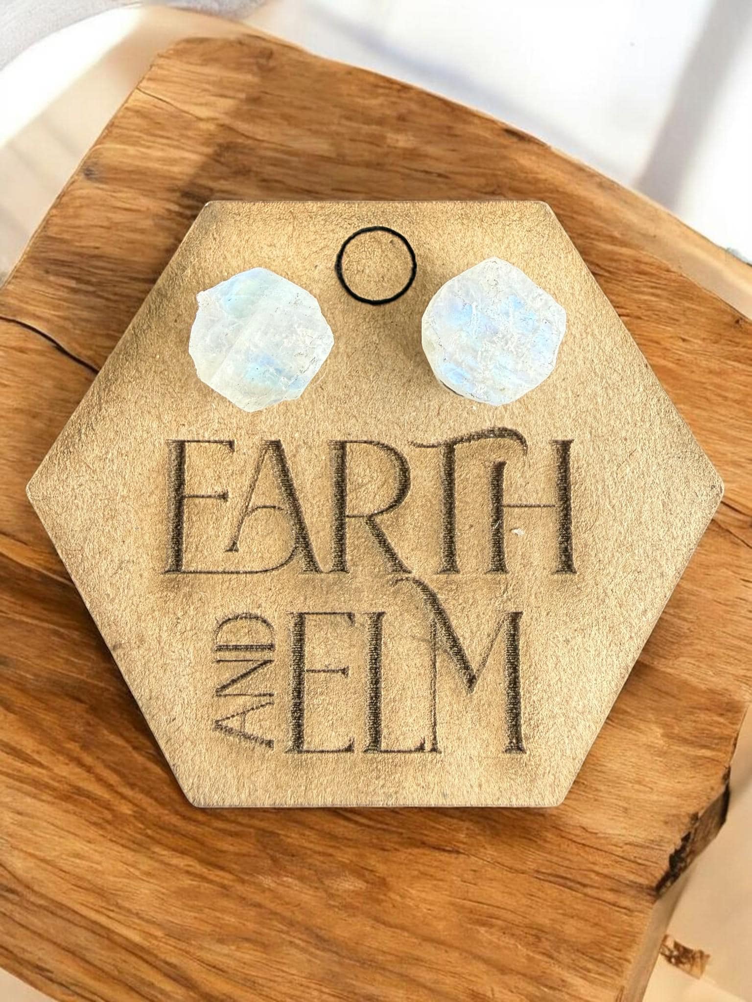Raw Moonstone Stud Earrings | Gemstone Studs | Natural Stone Jewelry