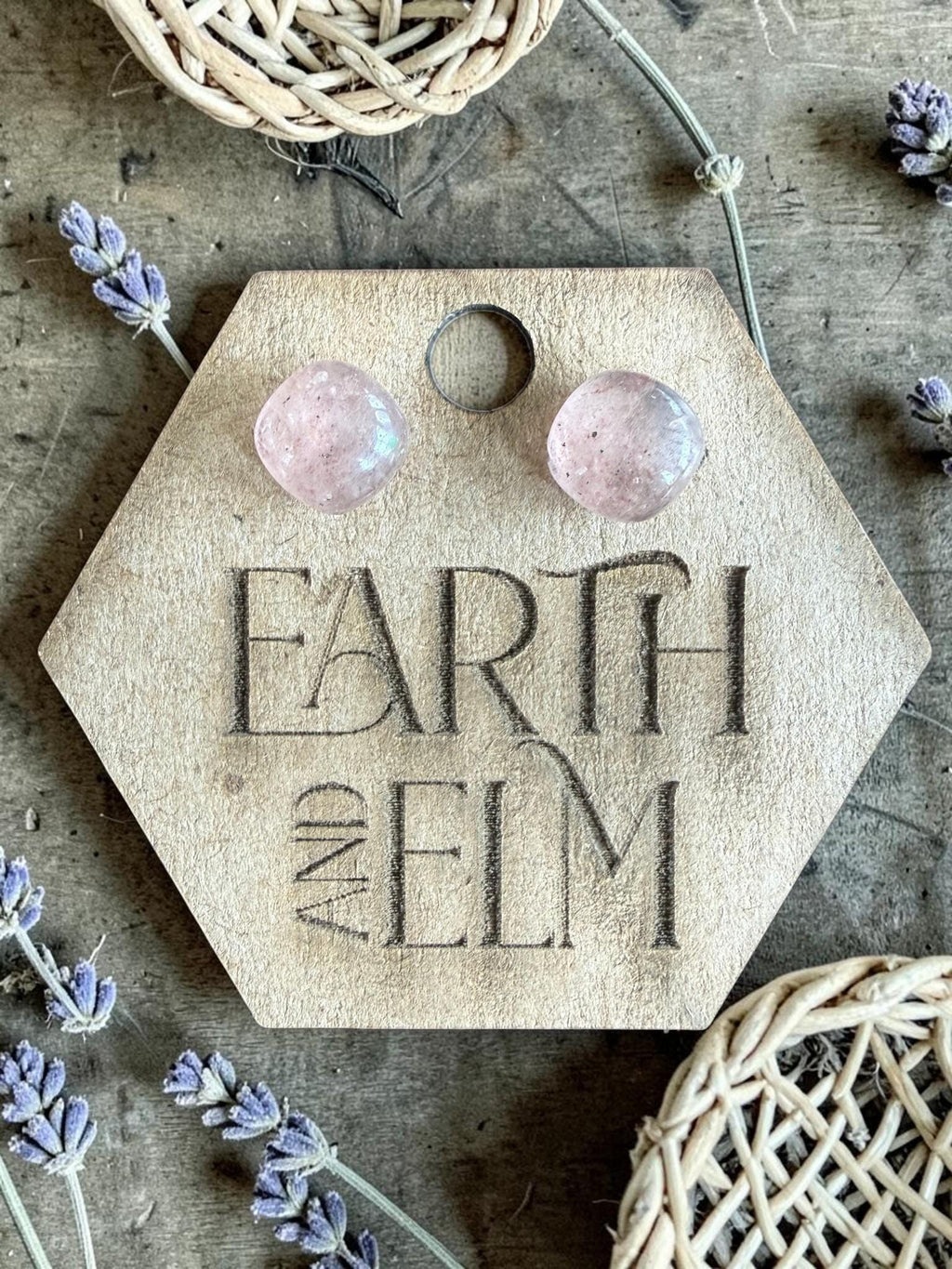 Strawberry Quartz Cushion Cut Stud Earrings | Authentic Gemstone Studs