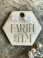 Strawberry Quartz Hexagon Cut Stud Earrings | Authentic Gemstone Studs
