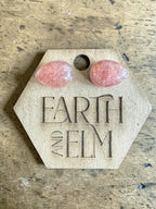 Strawberry Quartz Pear Cut Stud Earrings | Authentic Gemstone Studs