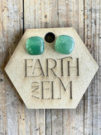 Nephrite Jade Cushion Cut Stud Earrings | Authentic Gemstone Studs