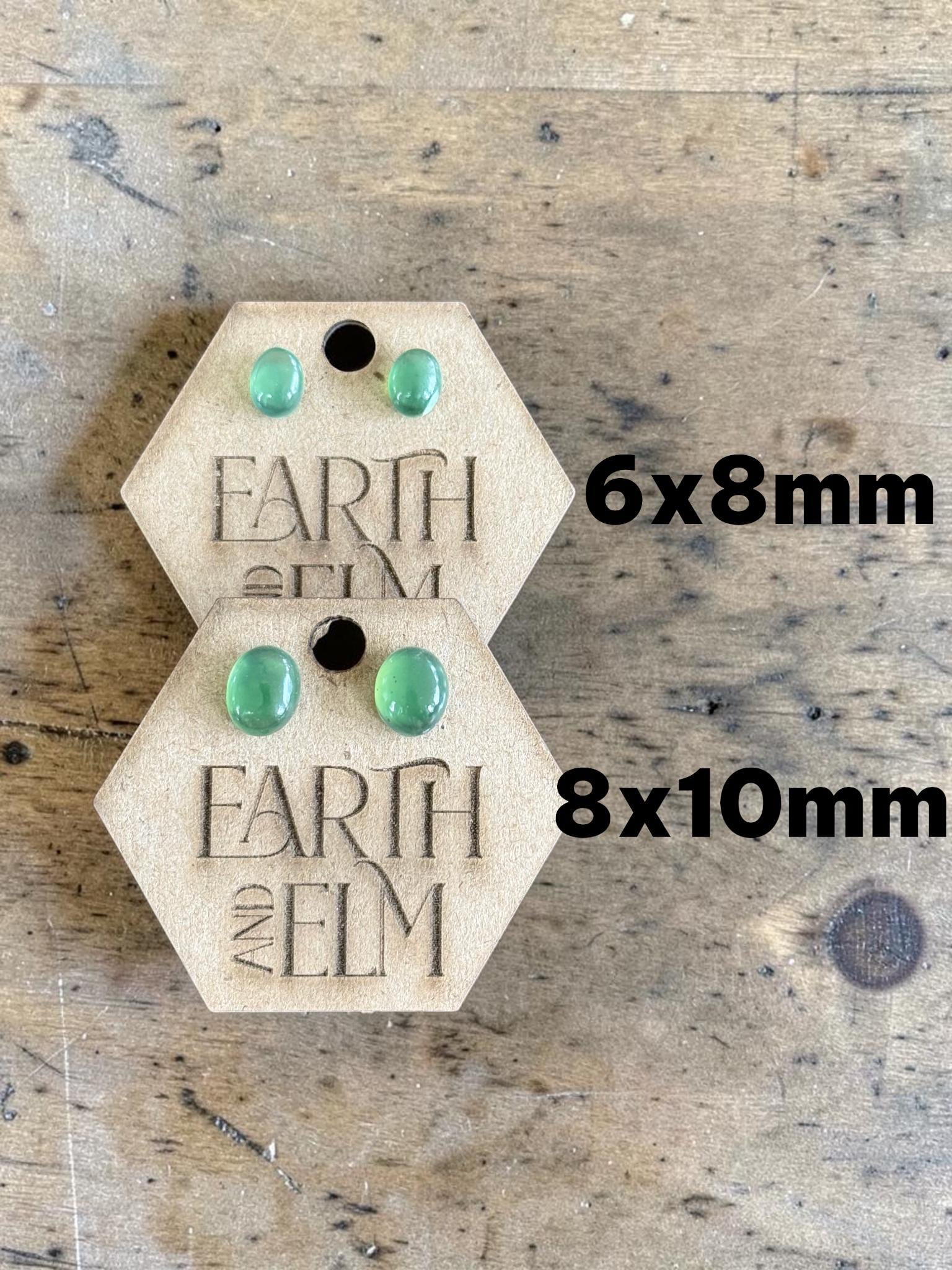 Nephrite Jade Oval Cut Stud Earrings | Authentic Gemstone Studs