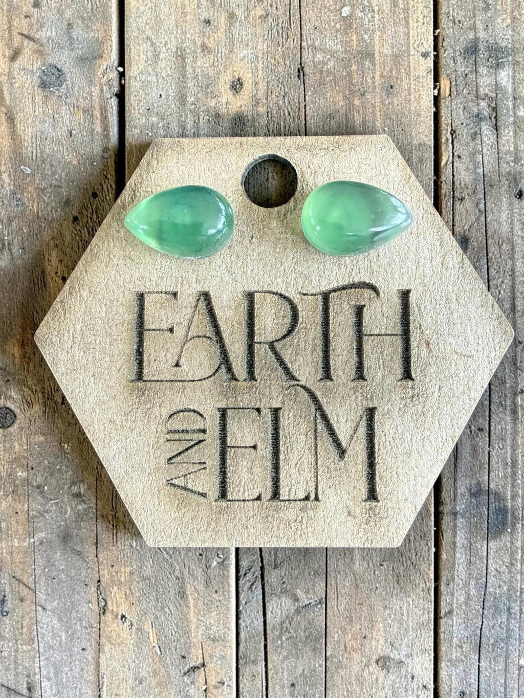 Nephrite Jade Pear Cut Stud Earrings | Authentic Gemstone Studs