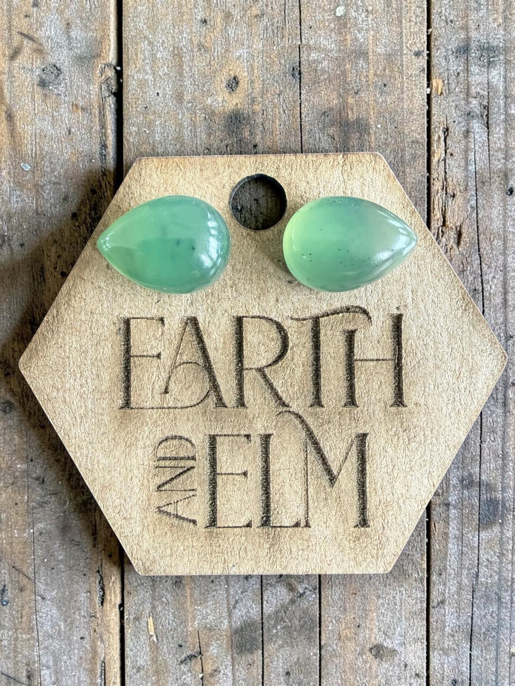 Nephrite Jade Pear Cut Stud Earrings | Authentic Gemstone Studs