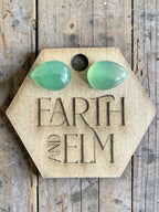 Nephrite Jade Pear Cut Stud Earrings | Authentic Gemstone Studs