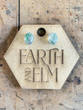 Moss Agate Oval Cut Stud Earrings | Authentic Gemstone Studs