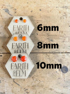 Carnelian Hexagon Cut Stud Earrings | Authentic Gemstone Studs