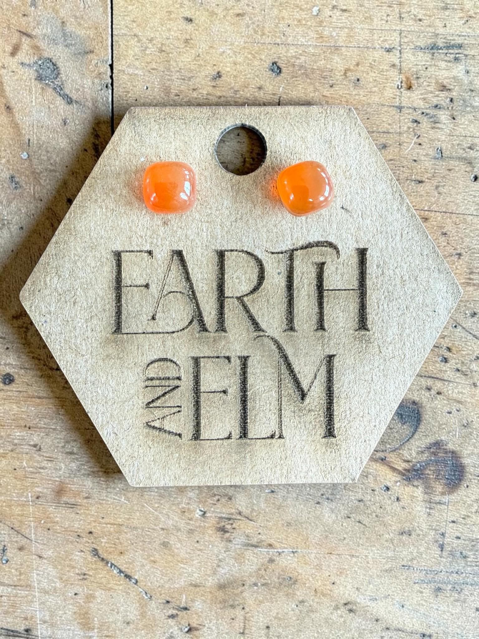 Carnelian Cushion Cut Stud Earrings | Authentic Gemstone Studs