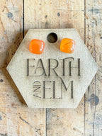 Carnelian Cushion Cut Stud Earrings | Authentic Gemstone Studs
