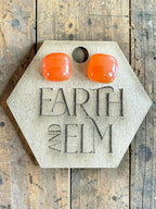Carnelian Cushion Cut Stud Earrings | Authentic Gemstone Studs