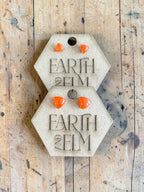 Carnelian Trillion Cut Stud Earrings | Authentic Gemstone Studs