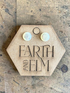 Mother of Pearl Round Cut Stud Earrings | Authentic Gemstone Studs