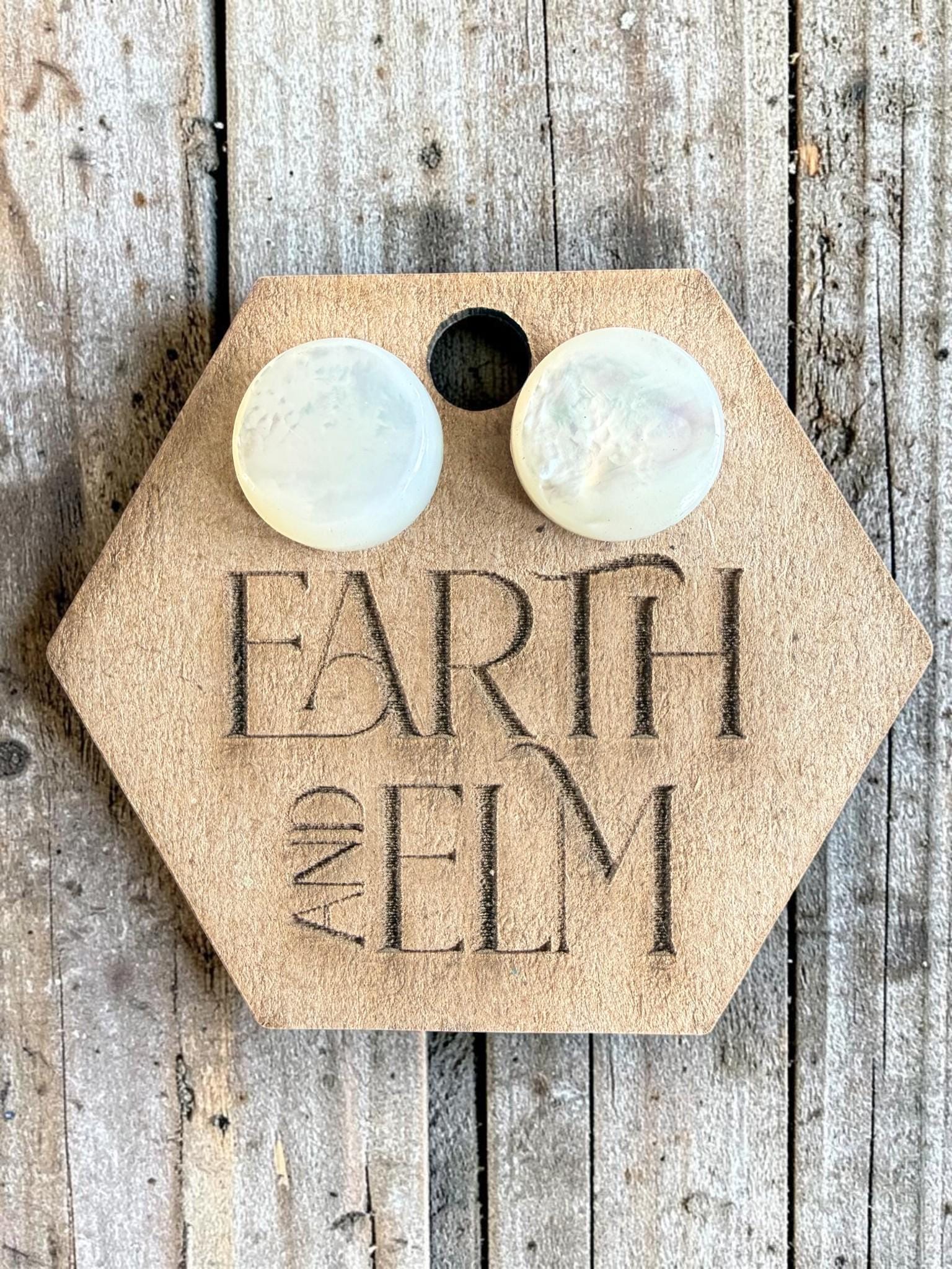 Mother of Pearl Round Cut Stud Earrings | Authentic Gemstone Studs