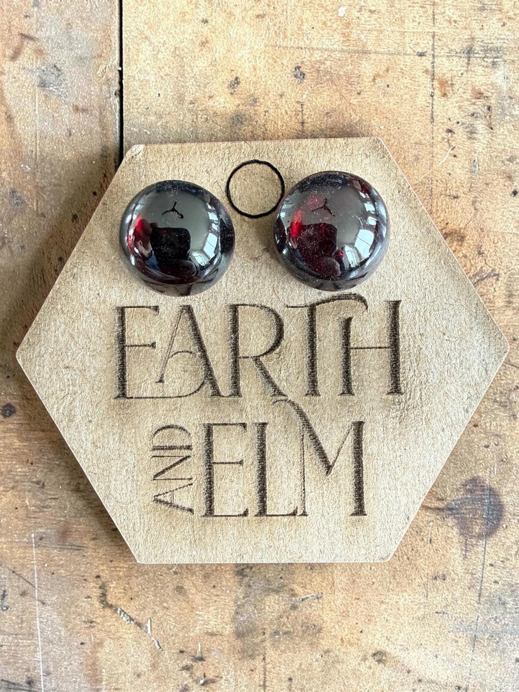 Garnet Round Cut Stud Earrings | Authentic Gemstone Studs