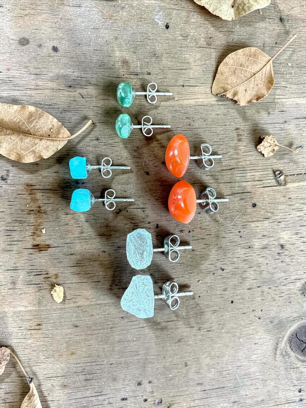Raw Quartz Stud Earrings | Gemstone Studs | Natural Stone Jewelry