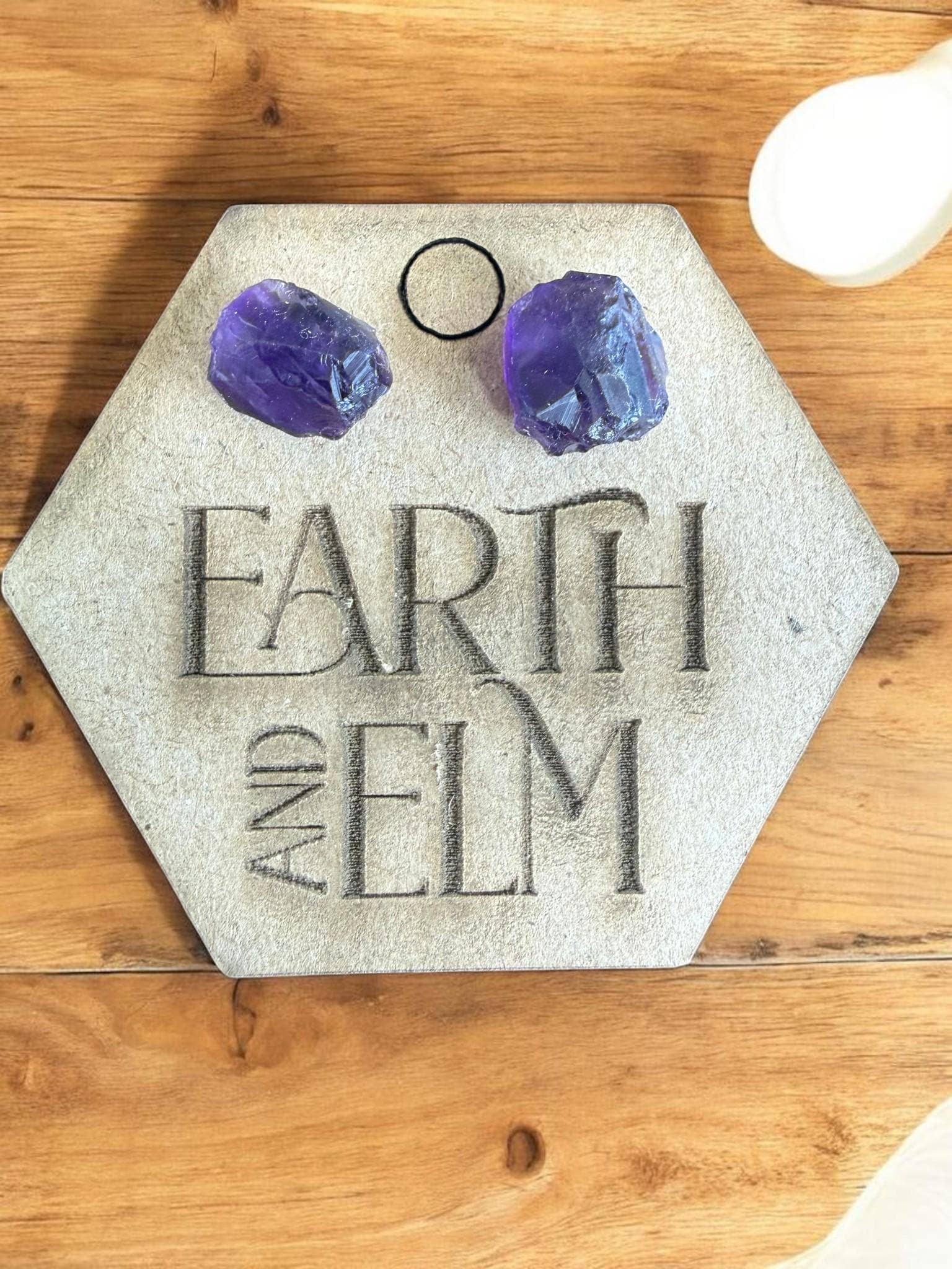 Raw Amethyst Stud Earrings | Gemstone Studs | Natural Stone Jewelry