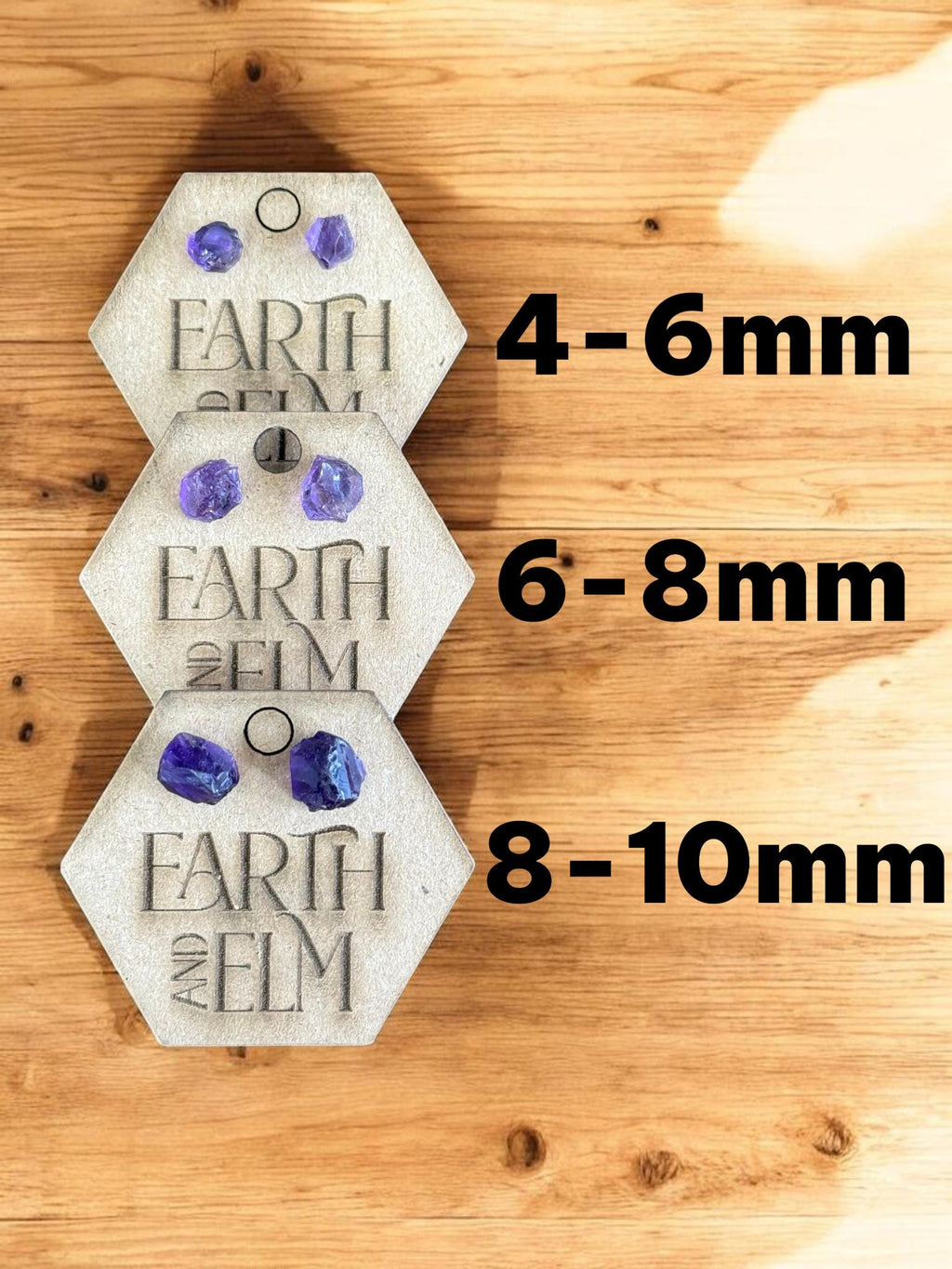 Raw Amethyst Stud Earrings | Gemstone Studs | Natural Stone Jewelry