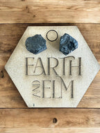 Raw Black Tourmaline Stud Earrings | Gemstone Studs | Natural Stone Jewelry