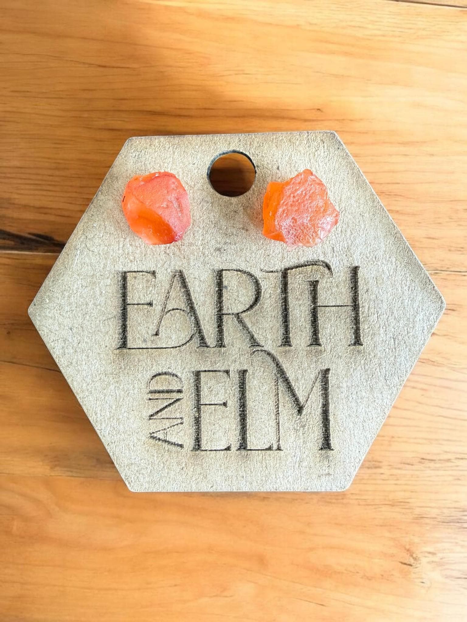 Raw Carnelian Stud Earrings | Gemstone Studs | Natural Stone Jewelry