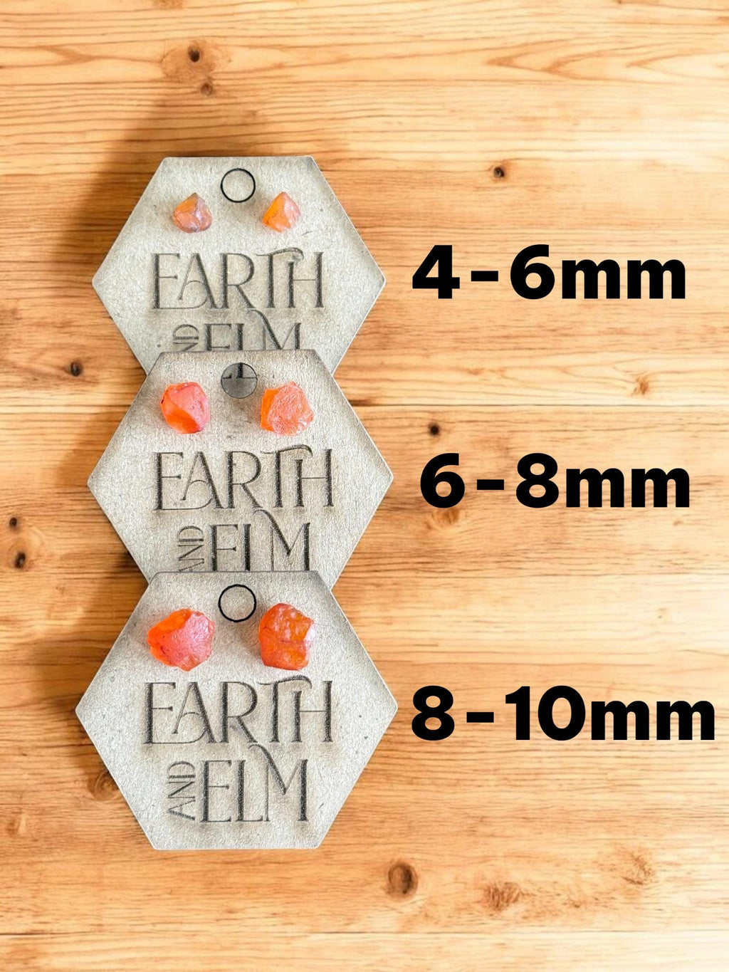 Raw Carnelian Stud Earrings | Gemstone Studs | Natural Stone Jewelry