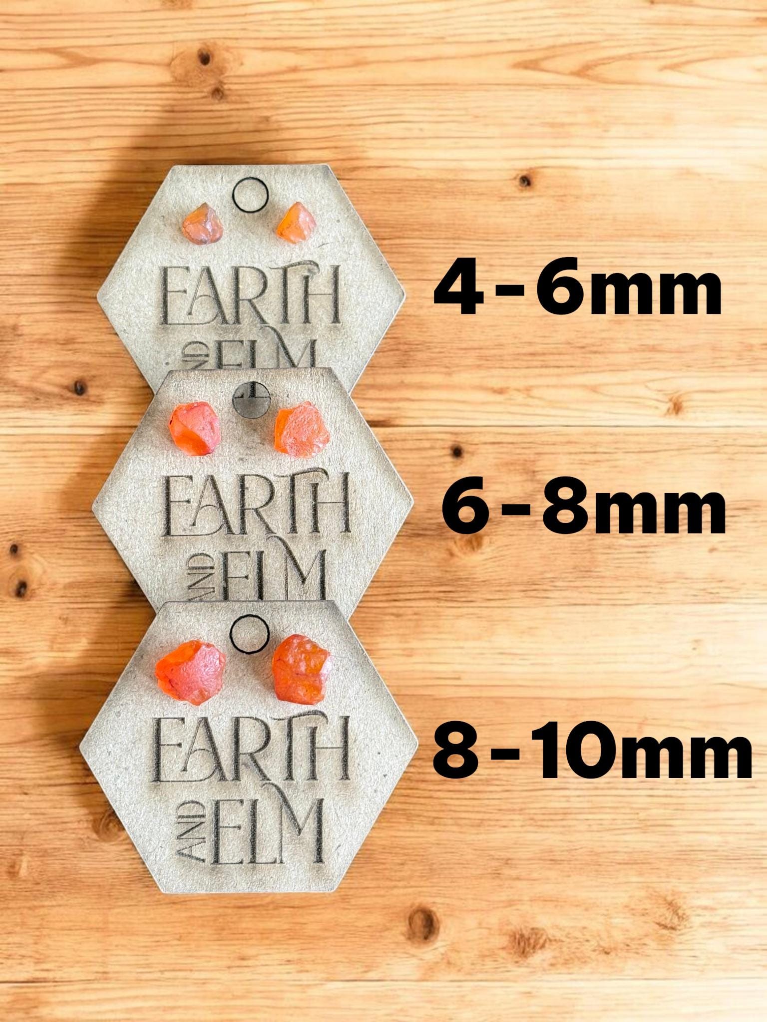 Raw Carnelian Stud Earrings | Gemstone Studs | Natural Stone Jewelry