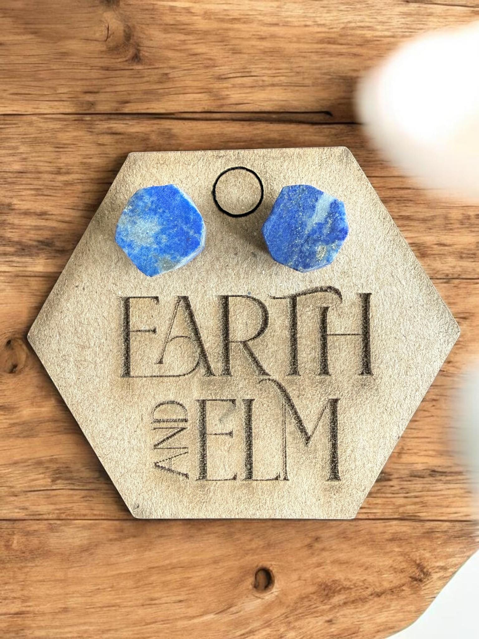 Raw Lapis Lazuli Stud Earrings | Gemstone Studs | Natural Stone Jewelry
