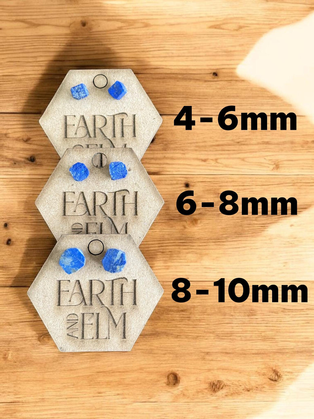 Raw Lapis Lazuli Stud Earrings | Gemstone Studs | Natural Stone Jewelry