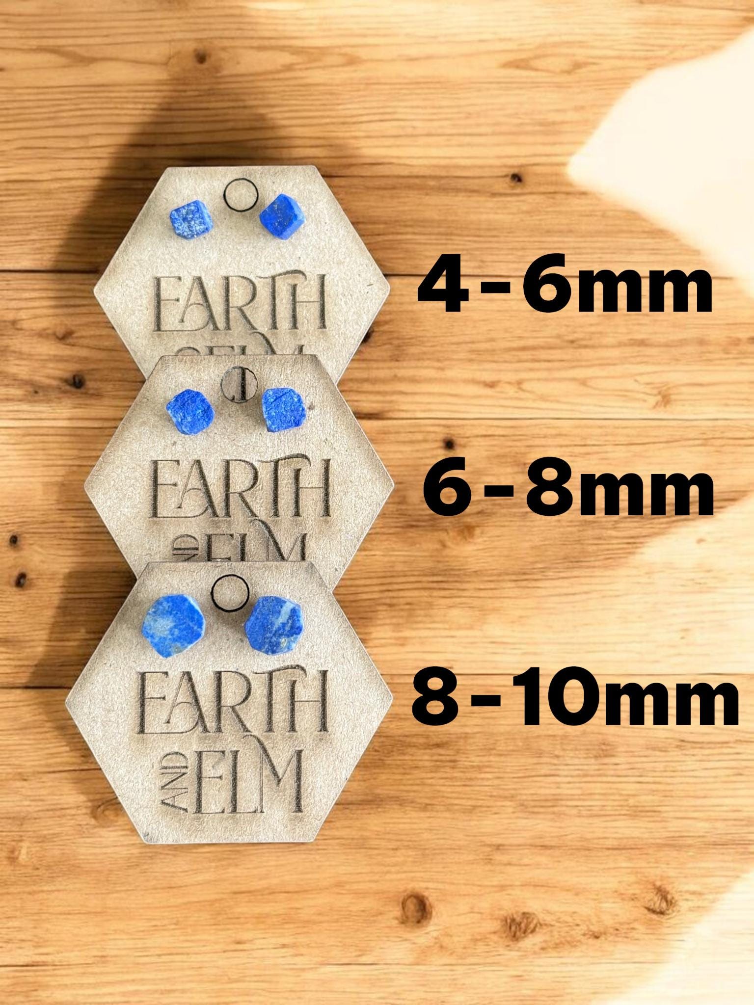 Raw Lapis Lazuli Stud Earrings | Gemstone Studs | Natural Stone Jewelry