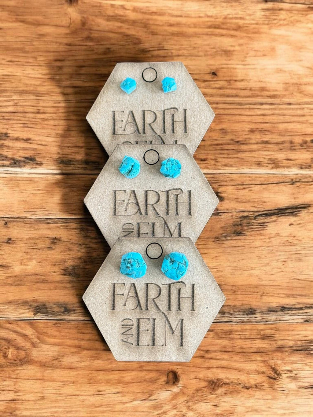 Raw Turquoise Stud Earrings | Gemstone Studs | Natural Stone Jewelry