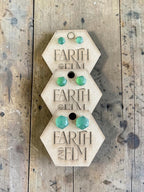Nephrite Jade Hexagon Cut Stud Earrings | Authentic Gemstone Studs