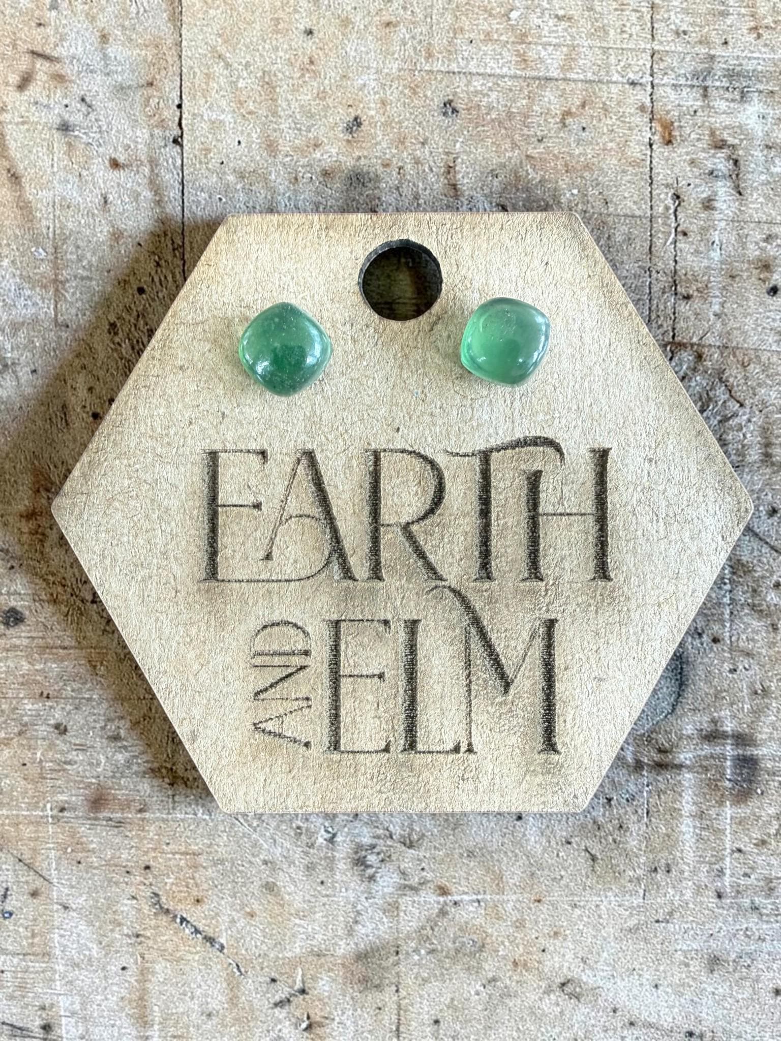 Nephrite Jade Cushion Cut Stud Earrings | Authentic Gemstone Studs