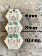 Nephrite Jade Cushion Cut Stud Earrings | Authentic Gemstone Studs