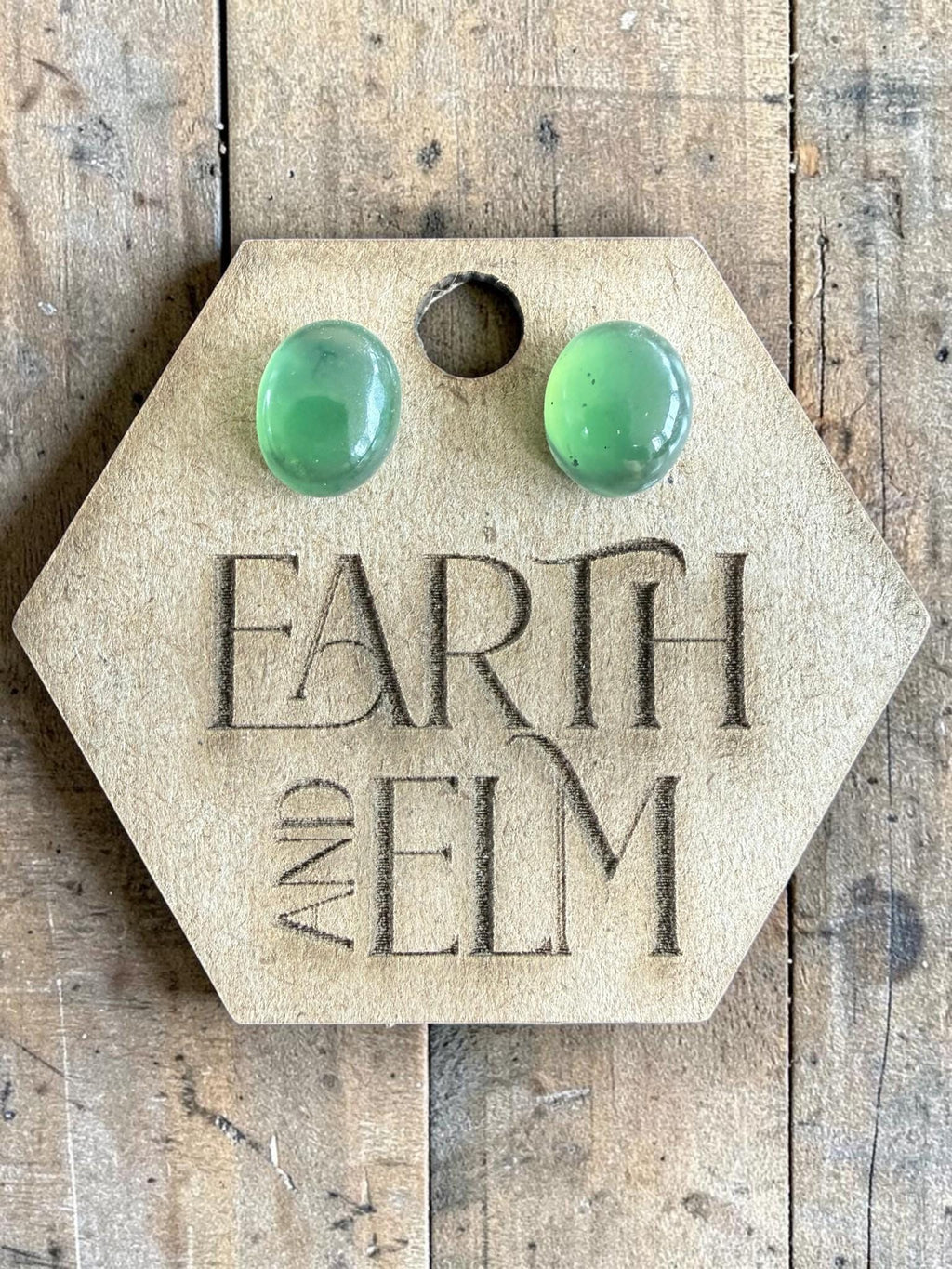 Nephrite Jade Oval Cut Stud Earrings | Authentic Gemstone Studs