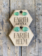 Nephrite Jade Pear Cut Stud Earrings | Authentic Gemstone Studs