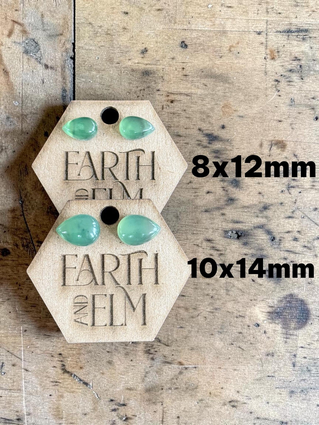 Nephrite Jade Pear Cut Stud Earrings | Authentic Gemstone Studs